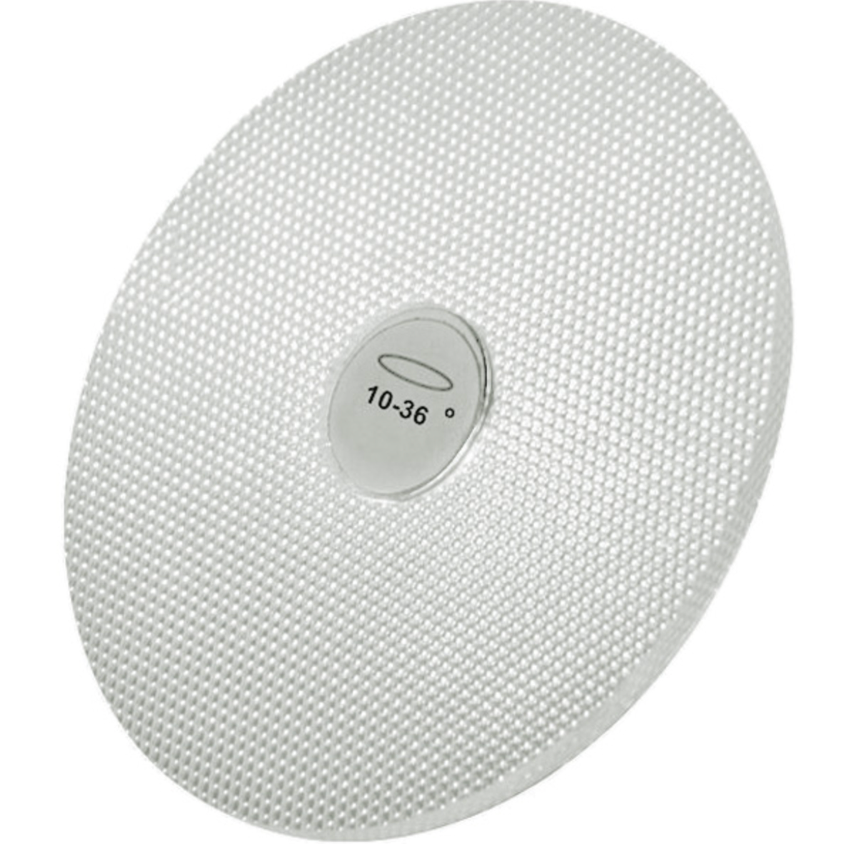 Round white filter on a white background