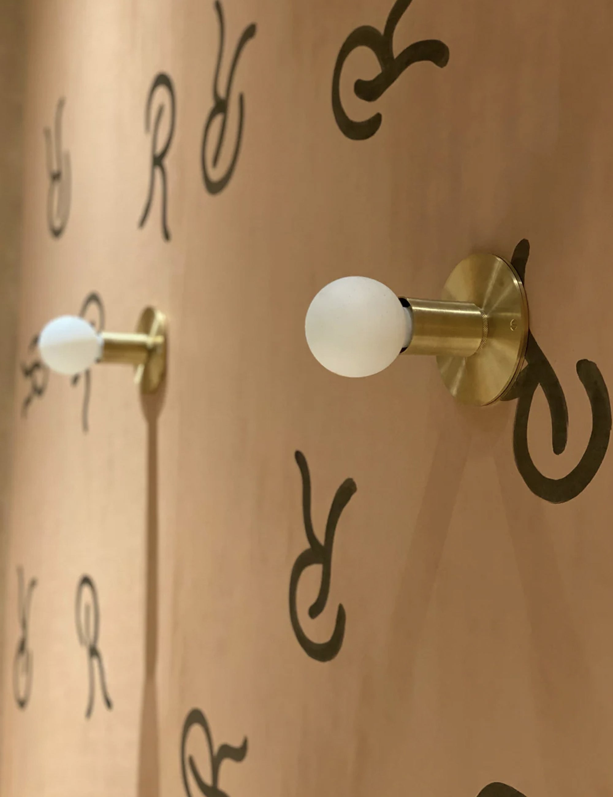 brass led globe wall light