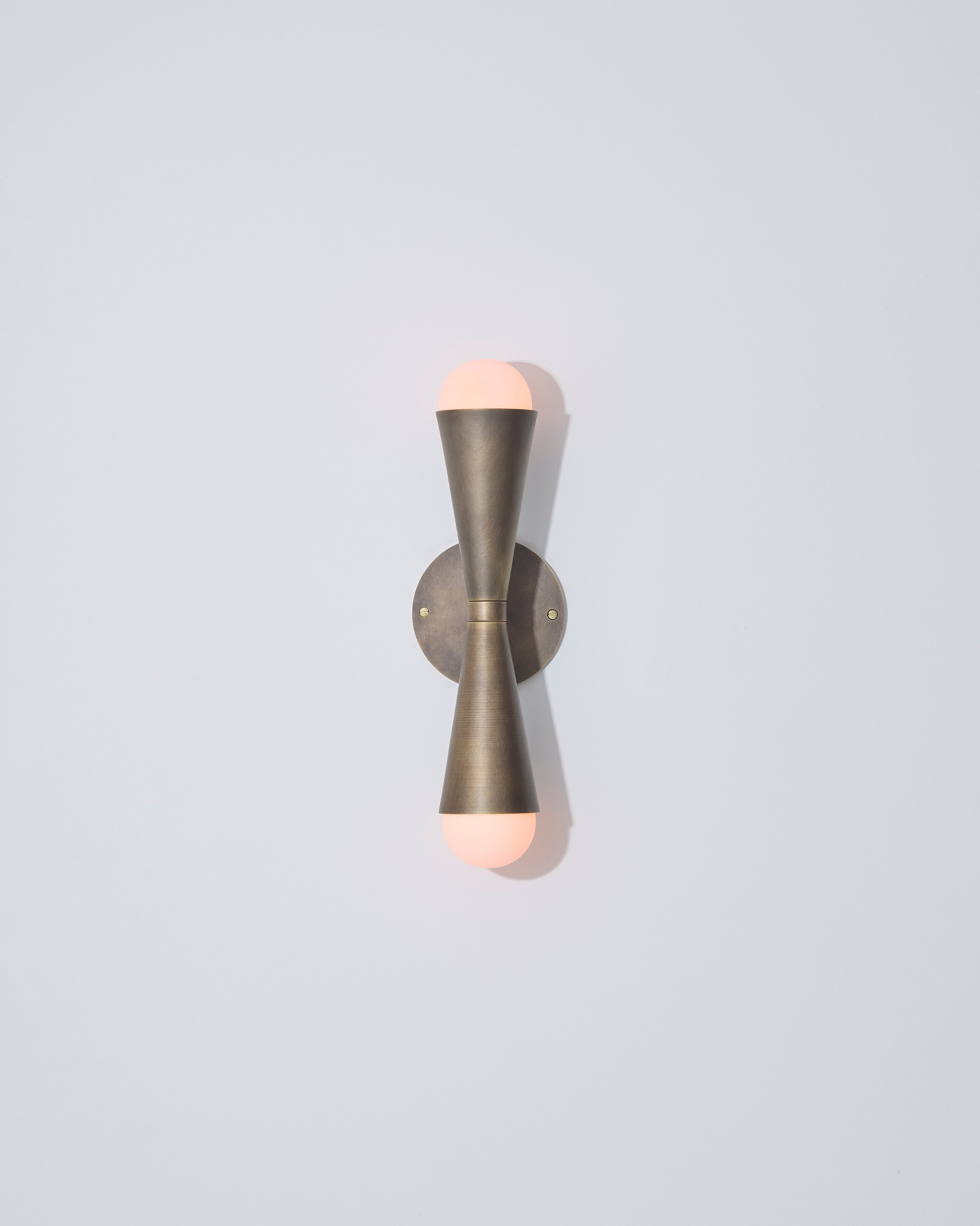 Modern Karma II brass up-down two-light wall sconce