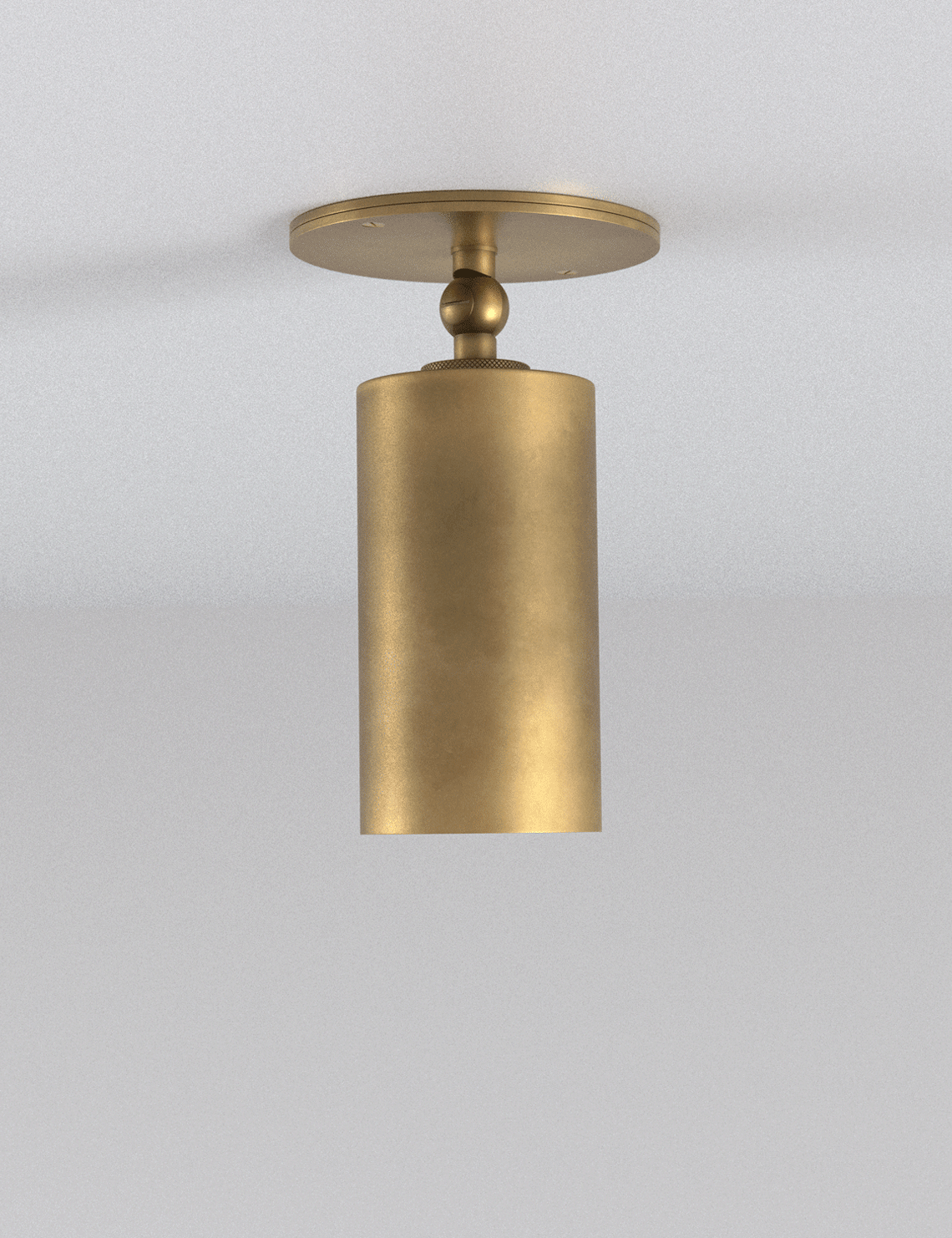 Adjustable brass ceiling spotlight