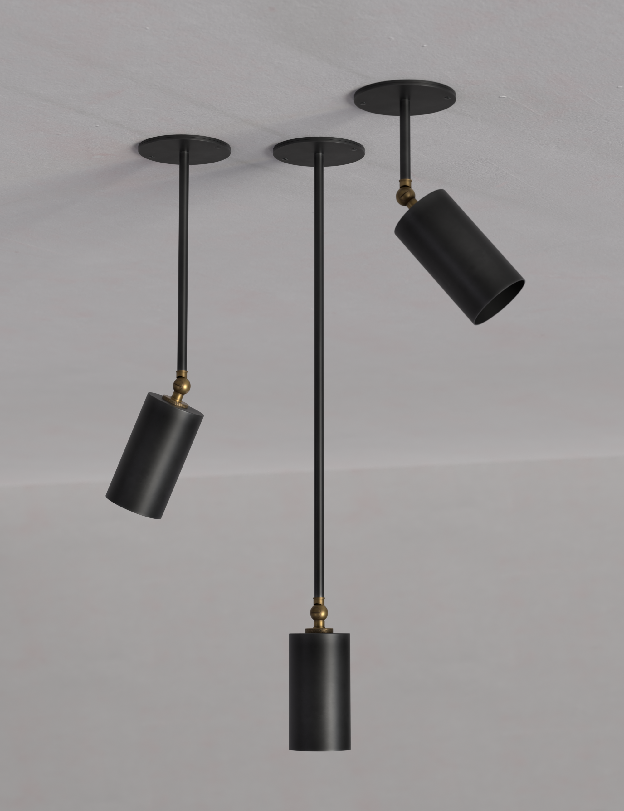 cylinder spot light fixture with down rod