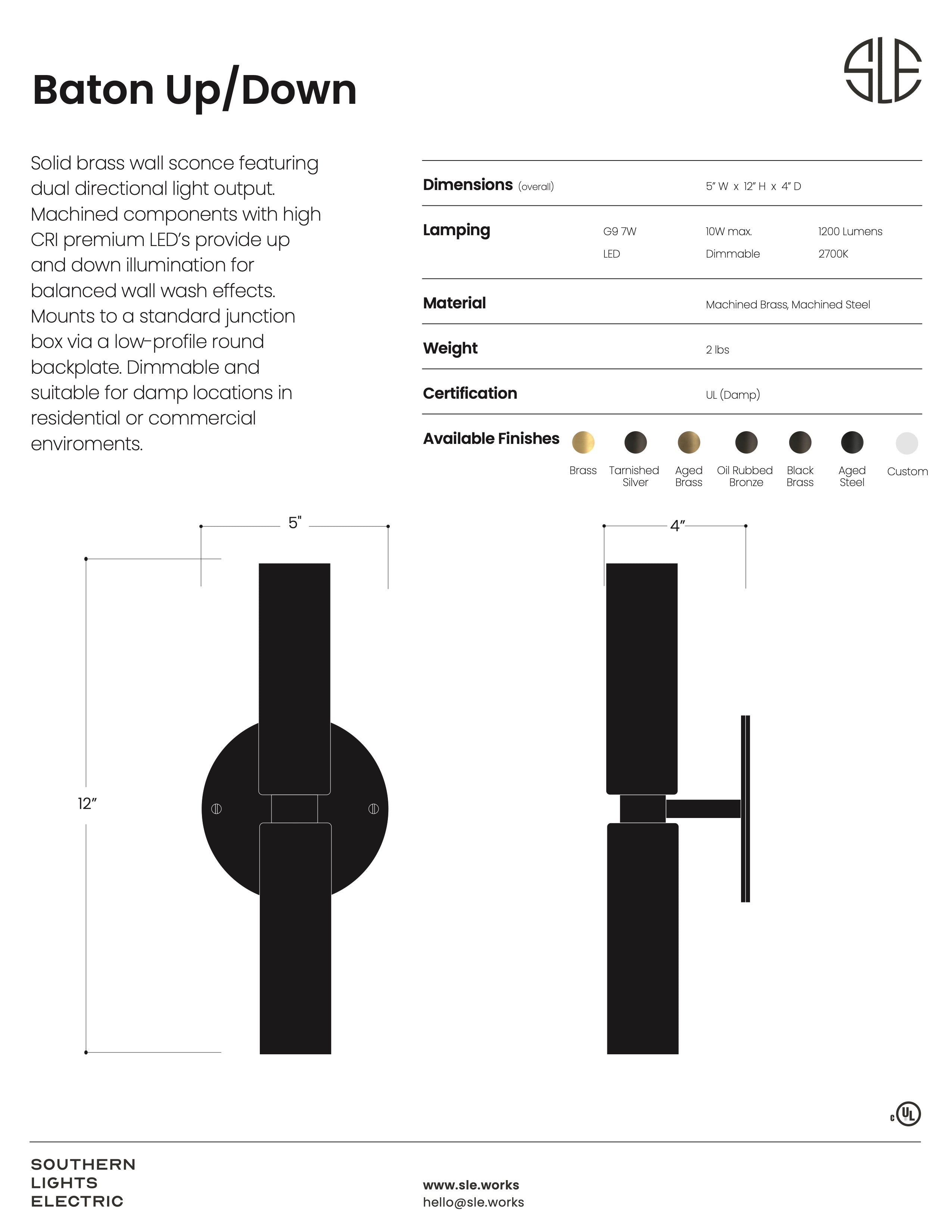 Baton Up/Down Sconce