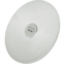 Round white filter on a white background