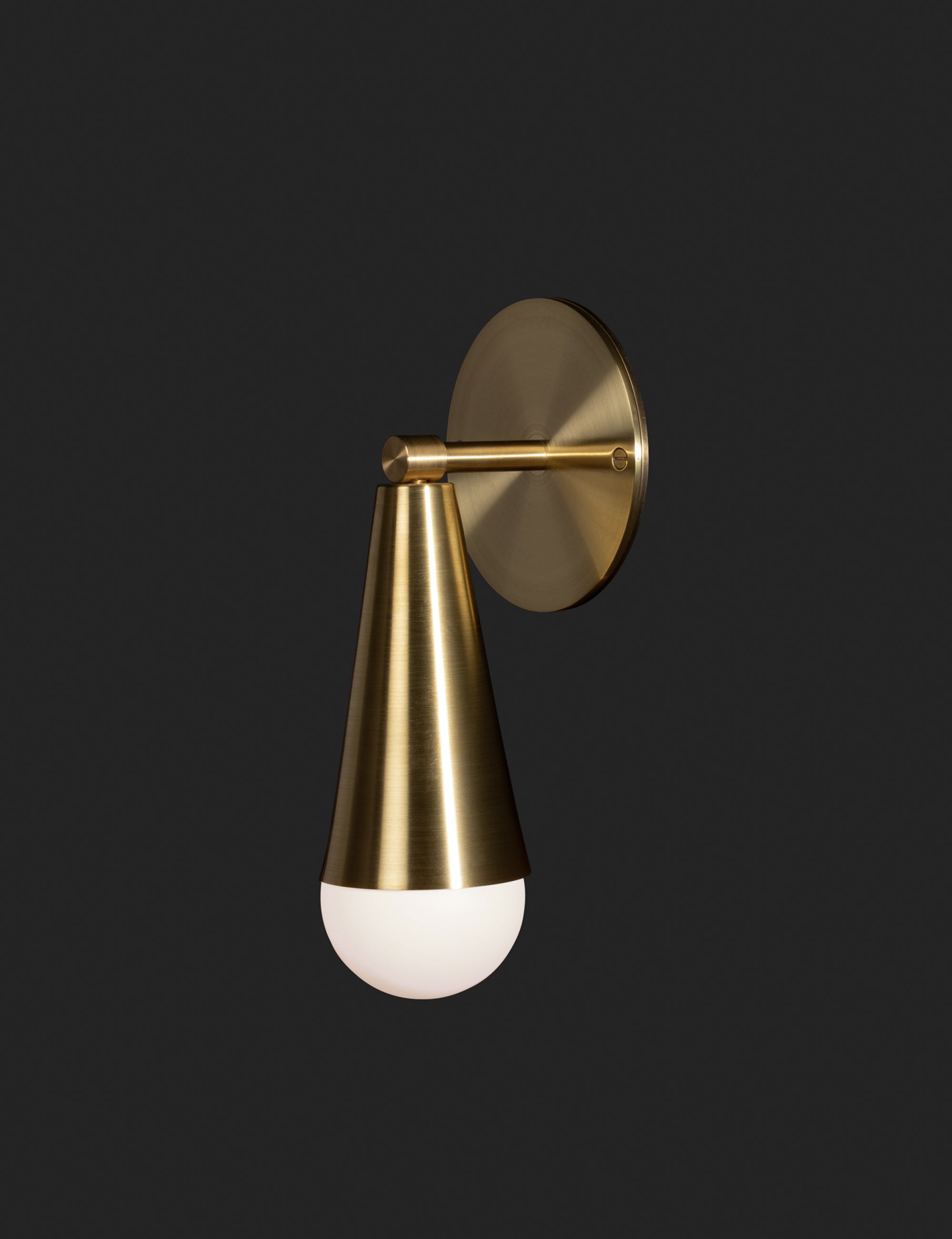 Brass cone led wall sconce