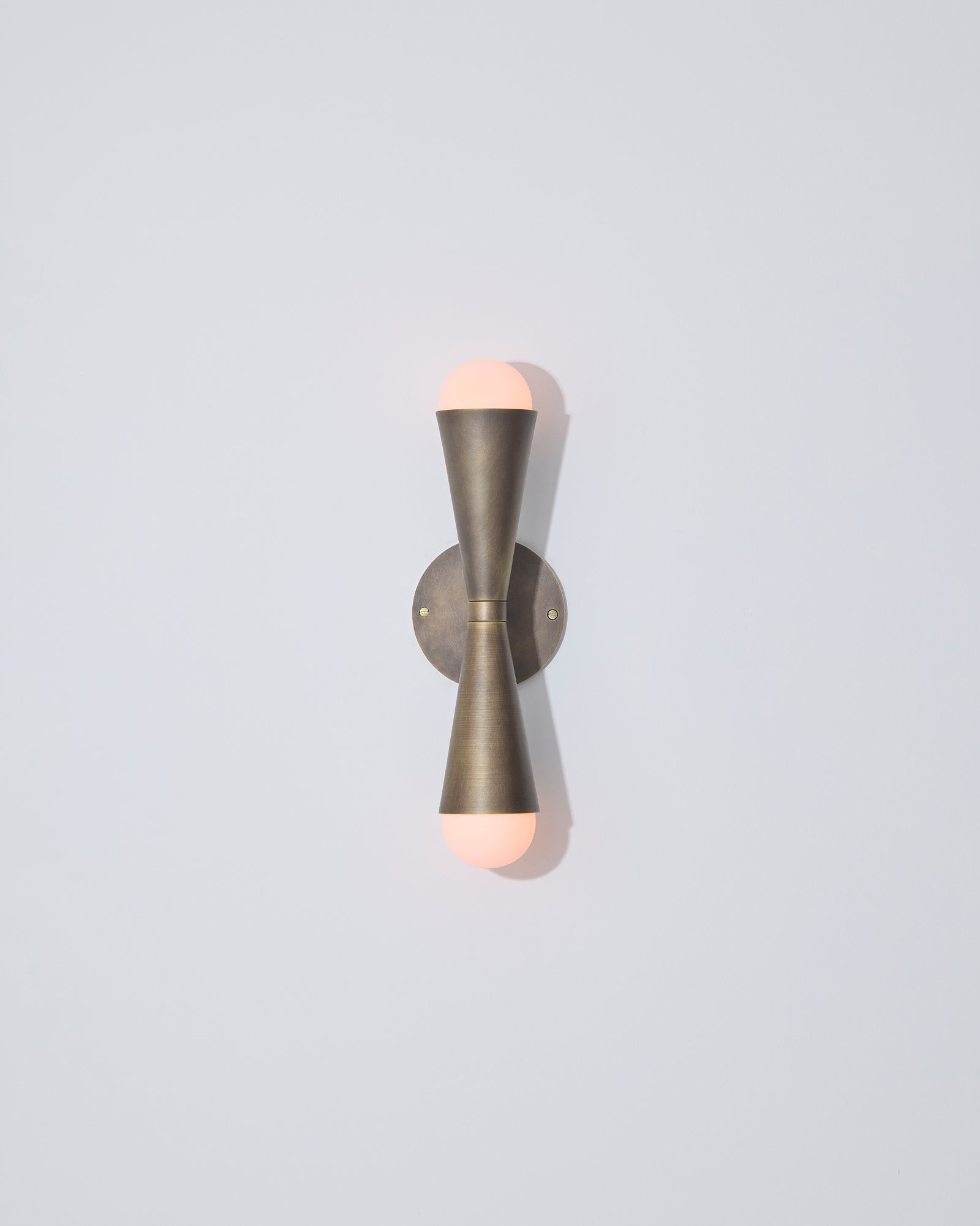 Modern Karma II brass up-down two-light wall sconce