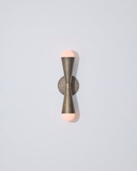 Modern Karma II brass up-down two-light wall sconce