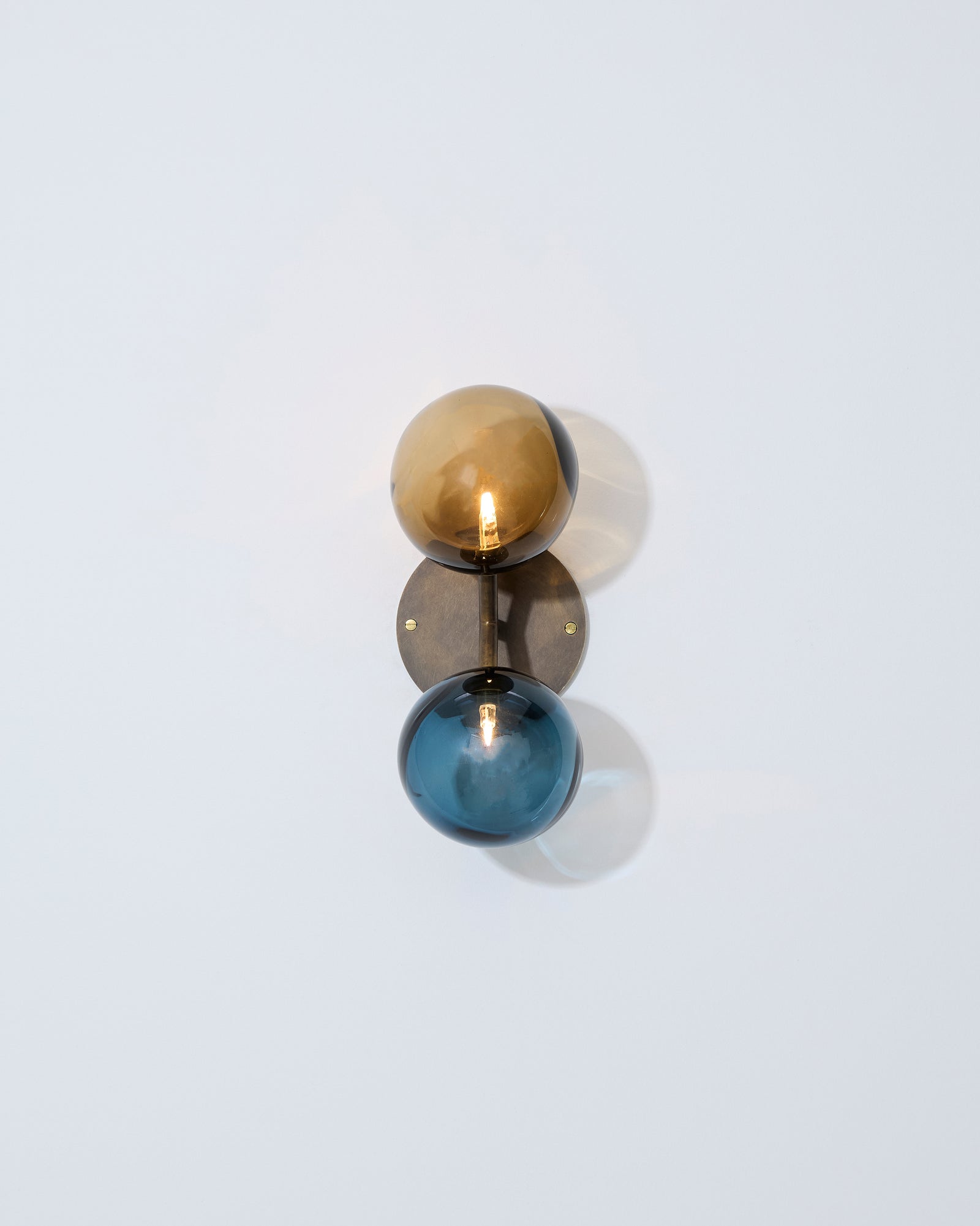 Double glass globe sconce