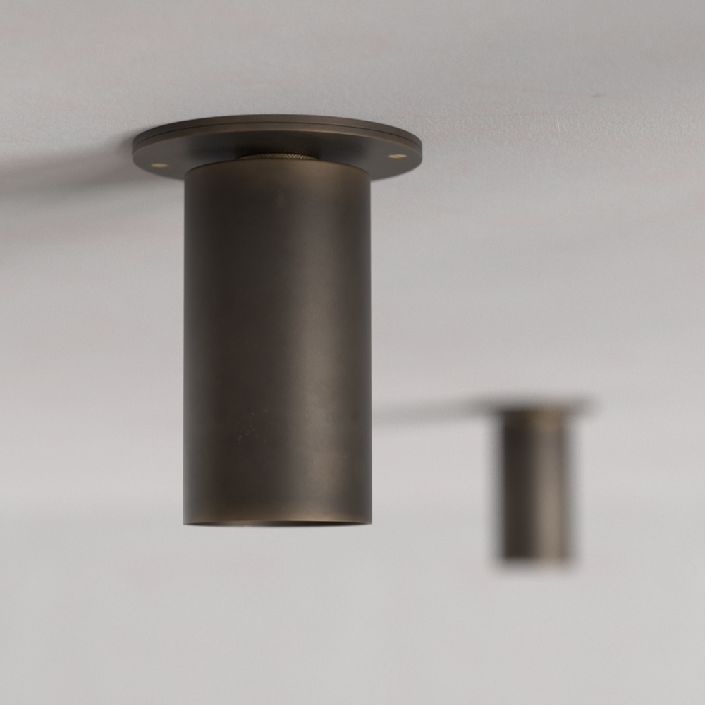 Baton Ceiling Flush Mount Black Brass 2700K 500 Standard