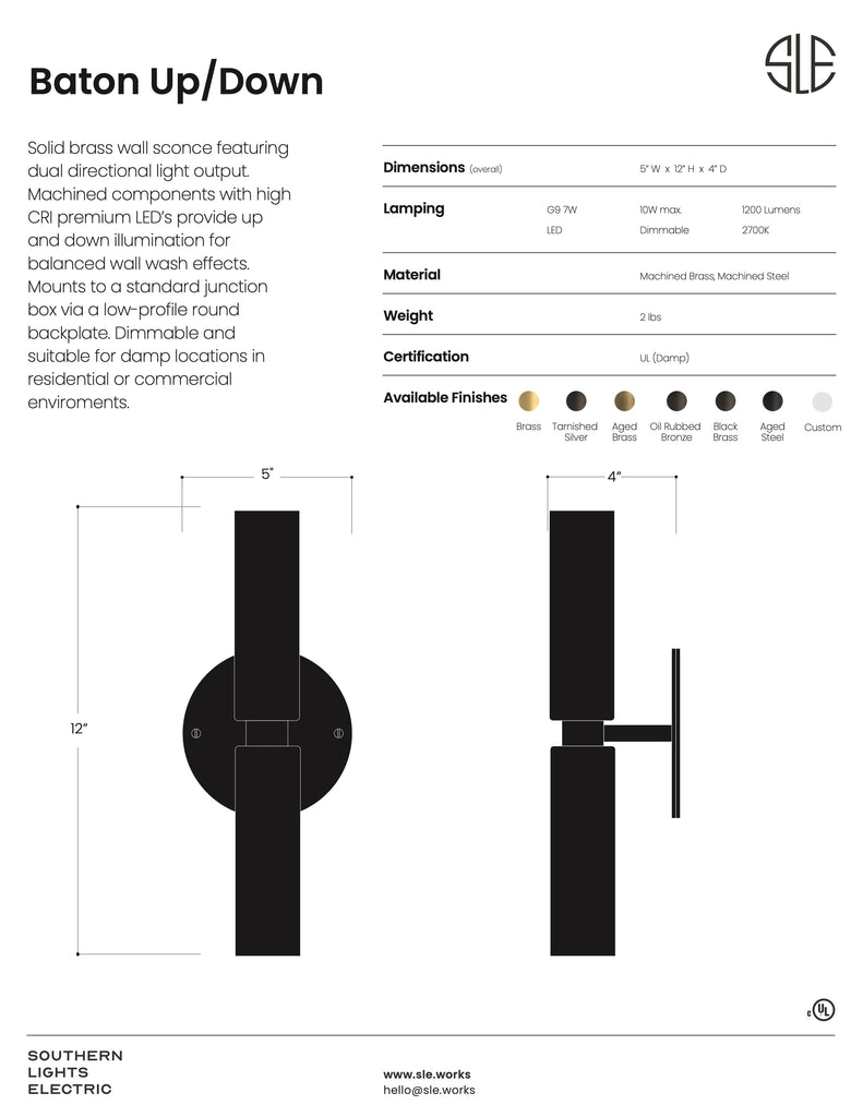 Baton Up/Down Sconce